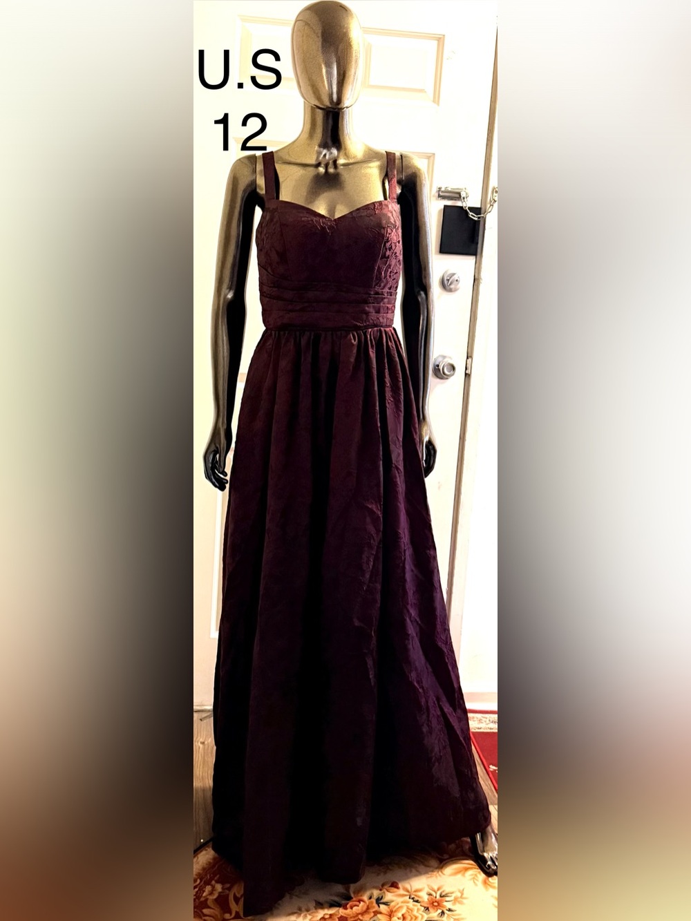 Maxi Sweetheart Neckline Dress in Plum - Brand Unspecified
